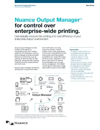KM, Nuance, Output Manager, Brochure, Konica-Minolta, OFFICECORP, Inc.