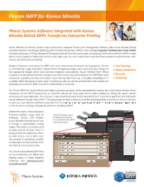 KM, Pharos, IMFP, Brochure, Konica-Minolta, OFFICECORP, Inc.