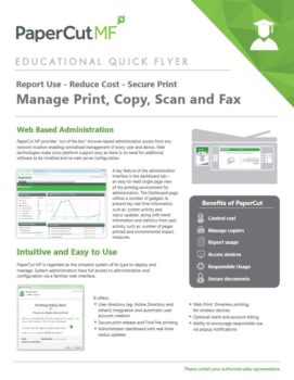 Papercut, Mf, Education Flyer, OFFICECORP, Inc.